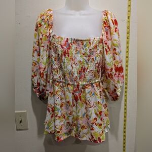Collective Concepts Multicolor Floral Blouse Size M